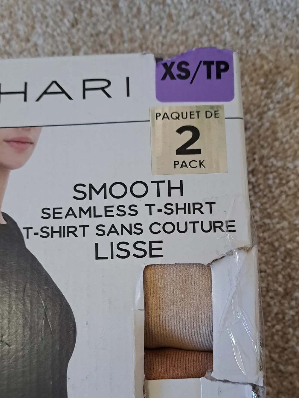 Tahari Smooth Tees 2 Pack Beige Tan Brown  Stretch Short Sleeve Womens Size XS - Picture 4 of 12